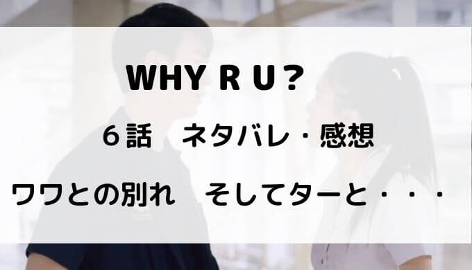 Why R U ６話ネタバレ感想 ファイ先輩とワワに別れの時が アバタイ タイドラマ専門のwebメディア